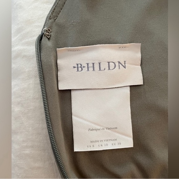 BHLDN Beckett Satin Dress — Green - Picture 9 of 10